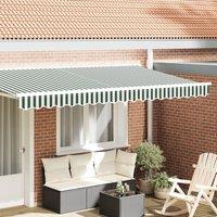 Berkfield Home Awning Valance for 4 m Frame Green & White 3.8x0.2 m