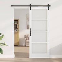 Berkfield Home Interior Door with Glass "ORKDAL" White 83x211x4 cm | Size: 83 x 211 x 4 cm