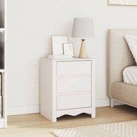 Berkfield Home Bedside Cabinet "DRAMMEN" White 45x35x56 cm Solid Wood Pine | Size: 45 x 35 x 56 cm