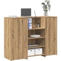 Berkfield Home Reception Desk Artisan Oak 135x50x103.5 cm Engineered Wood in Brown