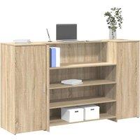 Berkfield Home Reception Desk Sonoma Oak 180x50x103.5 cm Engineered Wood in Brown