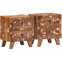 Berkfield Home Bedside Cabinet 2 pcs 40x32x46 cm Solid Wood Reclaimed | Size: 40 x 32 x 46 cm
