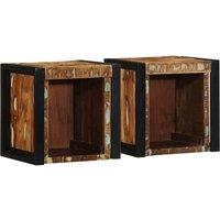 Berkfield Home Bedside Cabinets 2 pcs Multicolour 40x35x40 cm Solid Wood Reclaimed | Size: 40 x 35 x 40 cm