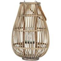 Hill Interiors Ellipse Wicker Lantern in Brown