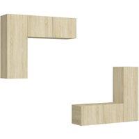Berkfield Home 4 Piece TV Cabinet Set Sonoma Oak Engineered Wood in Light Brown