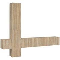 Berkfield Home 5 Piece TV Cabinet Set Sonoma Oak Engineered Wood in Light Oak