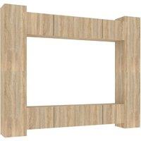 Berkfield Home 8 Piece TV Cabinet Set Sonoma Oak Engineered Wood in Light Tan