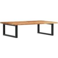 Berkfield Home Basin Shelf Wall Mounted Steel & Solid Wood Acacia in Brown