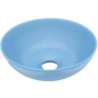 Berkfield Home Bathroom Sink Ceramic Light Blue Round