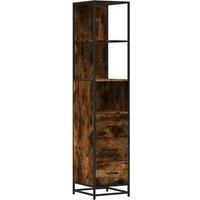 Berkfield Home Bathroom Cabinet Smoked Oak 35x37.5x166 cm Engineered Wood in Brown