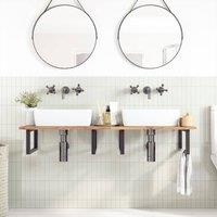 Berkfield Home Bathroom Vanity Top Untreated 160x50x2 cm Solid Wood Acacia in Brown | Size: 160 x 50 x 2 cm