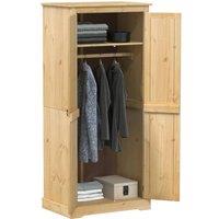 Berkfield Home Wardrobe Corona 76x50x170 cm Solid Wood Pine in Natural | Size: 76 x 50 x 170 cm