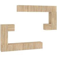 Berkfield Home Wall-mounted TV Cabinet Sonoma Oak Engineered Wood in Light Brown
