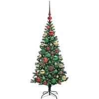 Berkfield Home Elegant Artificial Pre-lit Christmas Tree Green 120 cm PVC & Metal