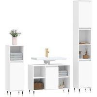 Berkfield Home Modern 3 Piece Bathroom Furniture Set White Engineered Wood
