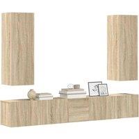 Berkfield Home Classic 5 Piece TV Cabinet Set Sonoma Oak Engineered Wood in Light Oak