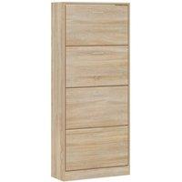 Berkfield Home Shoe Cabinet Sonoma Oak 63x24x147 cm Engineered Wood in Light Oak | Size: 63 x 24 x 147 cm