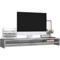 Berkfield Home Monitor Stand Concrete Grey 100x24x13 cm Engineered Wood | Size: 100 x 24 x 13 cm