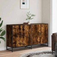 Berkfield Home Sideboard Smoked Oak 134x35x76 cm Engineered Wood in Brown | Size: 134 x 35 x 76 cm