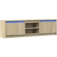 Berkfield Home TV Cabinet with LED Sonoma Oak 180x34x50 cm Engineered Wood in Light Tan | Size: 180 x 34 x 50 cm