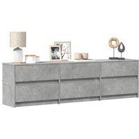 Berkfield Home TV Cabinet with LED Concrete Grey 180x34x50 cm Engineered Wood | Size: 180 x 34 x 50 cm