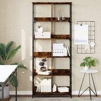 Berkfield Home Bookshelf Smoked Oak 78.5x33x188.5 cm Engineered Wood in Brown