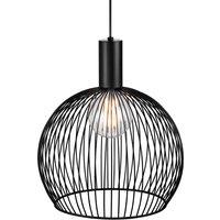 Nordlux Modern Indoor Pendant Light Black Metal E27 chrome socket - Mains Powered, IP20