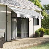 Berkfield Home Replacement Fabric for Awning Valance Anthracite & White Stripe 3 m in Black