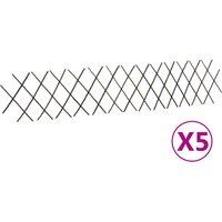 Berkfield Home Willow Trellis Fences 5 pcs 180x30 cm in Brown
