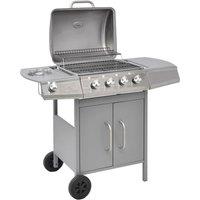 Berkfield Home Gas Barbecue Grill 4+1 Cooking Zone Silver