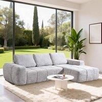 MIMO Indoor Modular Chaise Lounge Sofa Set, Chenille Fabric in Grey | Size: 1 Pack