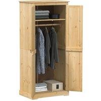Berkfield Home Wardrobe Corona 76x50x170 cm Solid Wood Pine in Brown | Size: 76 x 50 x 170 cm