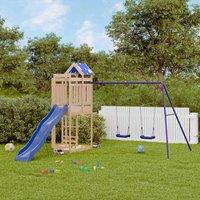 Berkfield Home Outdoor Playset Solid Wood Pine in Brown