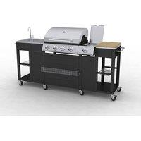 Berkfield Home Outdoor Kitchen Barbecue Montana 4 Burners in Black