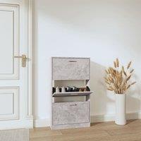 Berkfield Home Shoe Cabinet Concrete Grey 59x17x108 cm Engineered Wood | Size: 59 x 17 x 108 cm