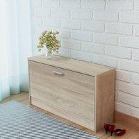 Berkfield Home Shoe Storage Bench Oak 80x24x45 cm in Brown | Size: 80 x 24 x 45 cm