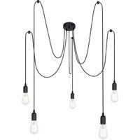 Netlighting Oliver Cluster Pendant Ceiling Light Black 5x E27
