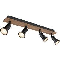 Netlighting Drew Ceiling Spotlight Bar Dark Brown 4x GU10