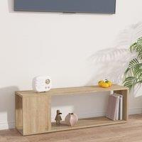 Berkfield Home TV Cabinet Sonoma Oak 100x24x32 cm Engineered Wood in Brown | Size: 100 x 24 x 32 cm