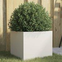 Berkfield Home Planter White 32x30x29 cm Steel | Size: 32 x 30 x 29 cm