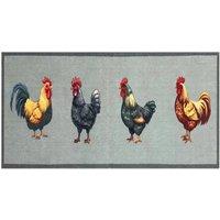 The Rug Shop UK Green Grey Modern Animal Easy to Clean Mat | Size: 50 cm x 150 cm