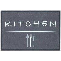 The Rug Shop UK Grey Modern Pictorial Easy to Clean Mat | Size: 50 cm x 150 cm