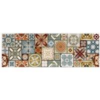 The Rug Shop UK Multi Modern Floral Easy to Clean Mat | Size: 50 cm x 150 cm