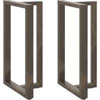 Berkfield Home Bar Table Legs T-Shaped 2 pcs Natural Steel 60x35x(100-101) cm Steel in Black