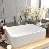 Berkfield Home Luxury Wash Basin Matt White 41x30x12 cm Ceramic | Size: 41 x 30 x 12 cm