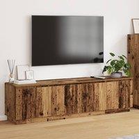 Berkfield Home TV Cabinet with LED Old Wood 180x38x49 cm Engineered Wood in Brown | Size: 180 x 38 x 49 cm