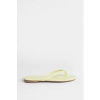 Oasis Women's Jodie Faux Leather Flip Flops in Lemon | Size: 6
