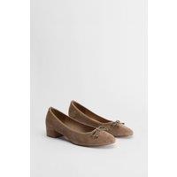 Good For the Sole Women's Barrie Faux Suede Low Heel Ballet Pumps in Taupe | Size: 6