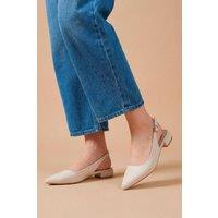 Dorothy Perkins Women's Jerry Faux Leather Slingback Pointed Flat Shoes in Beige | Size: 6