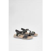 Good For the Sole Women's : Whitney Textile Comfort Flat Sandals in Black | Size: 8